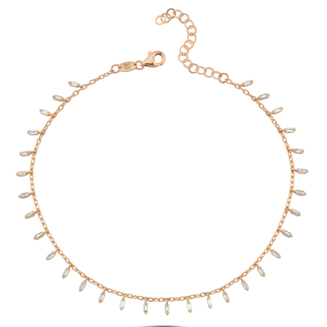 baguette diamond anklet